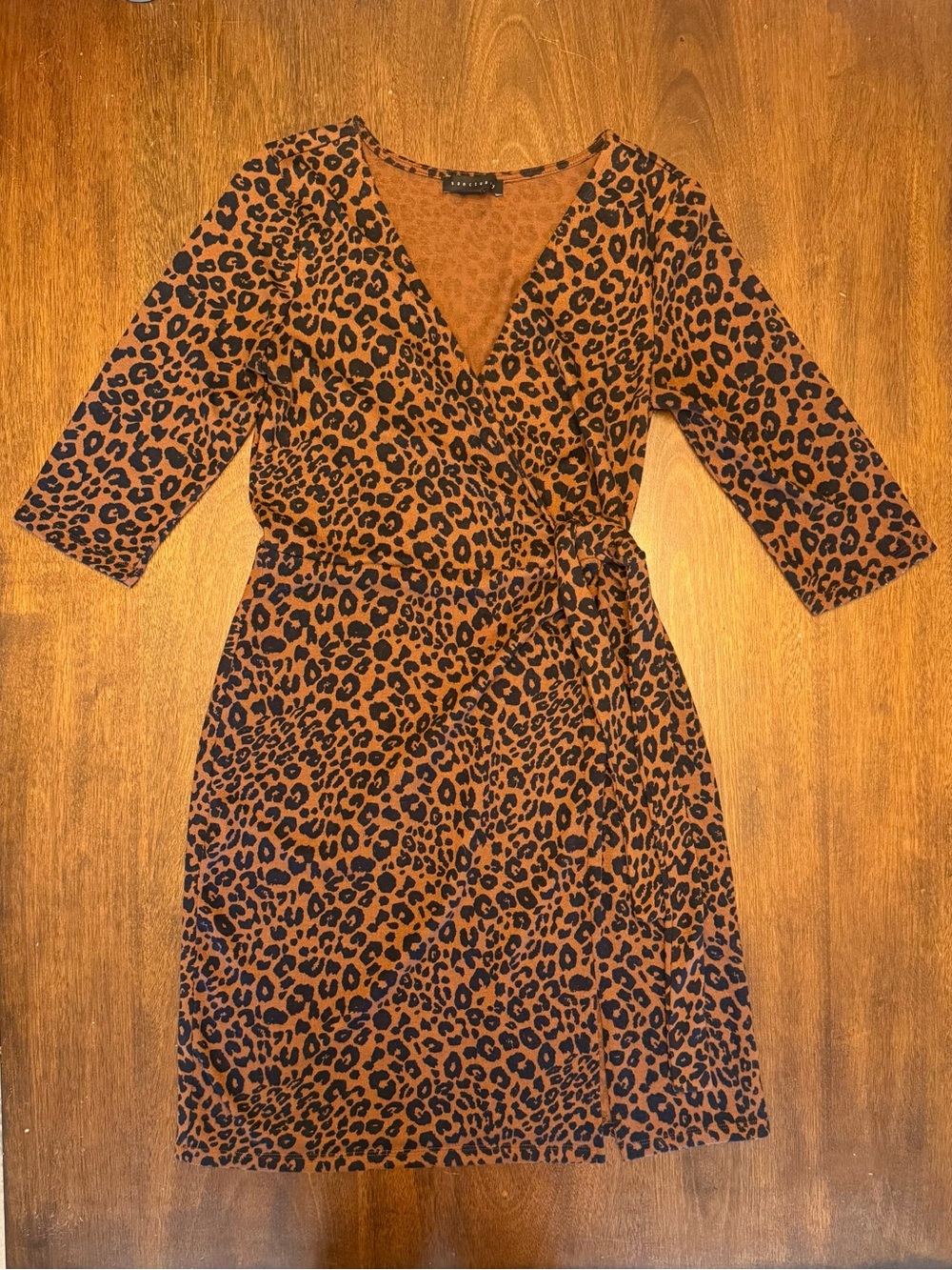 Leopard print light sweater dress